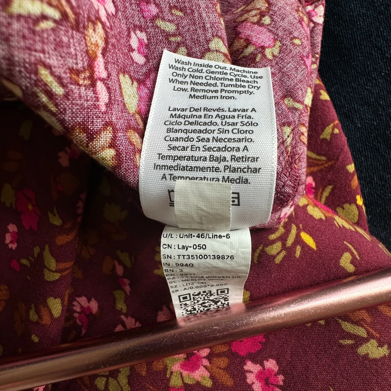 Time & Tru Floral Dress L Babydoll Bloomcore Shabby Chic Cottagecore Cap Sleeve‎ Red Size L - Image 13