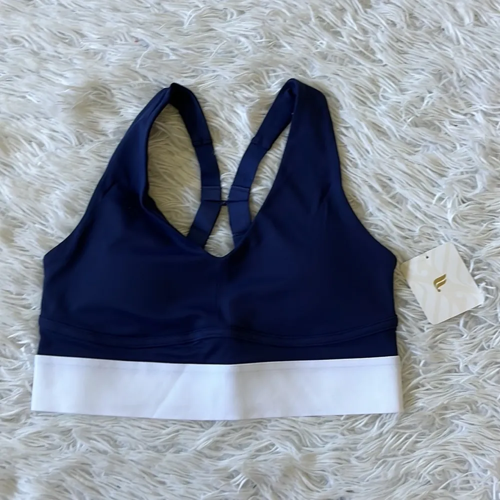 FABLETICS ALL DAY EVERY DAY BRA IN COLLEGIATE NAVY/CLASSIC WHITE SIZE SMALL - Image 2
