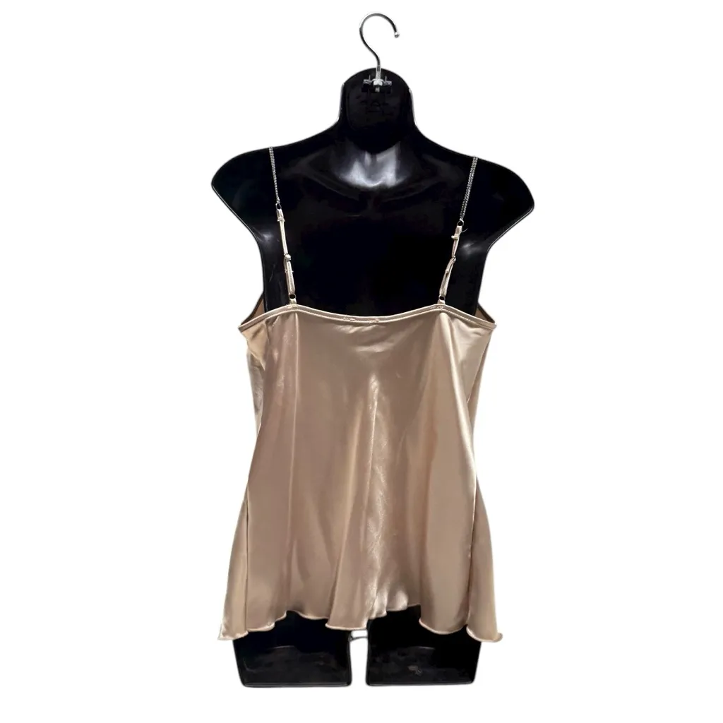 Y2K satin cowl neck diamond strap tank top blouse Nicole Miller - Image 3
