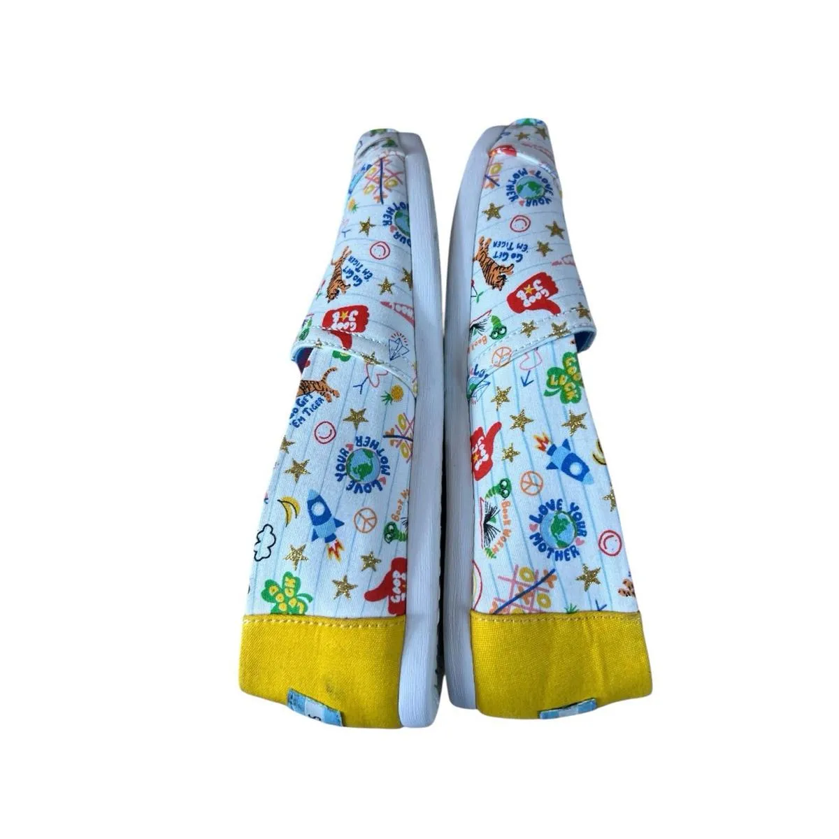 Toms White Alpargatas Notebook Doodles Flat Slip On Ortholite Women’s Size 7.5 - Image 8