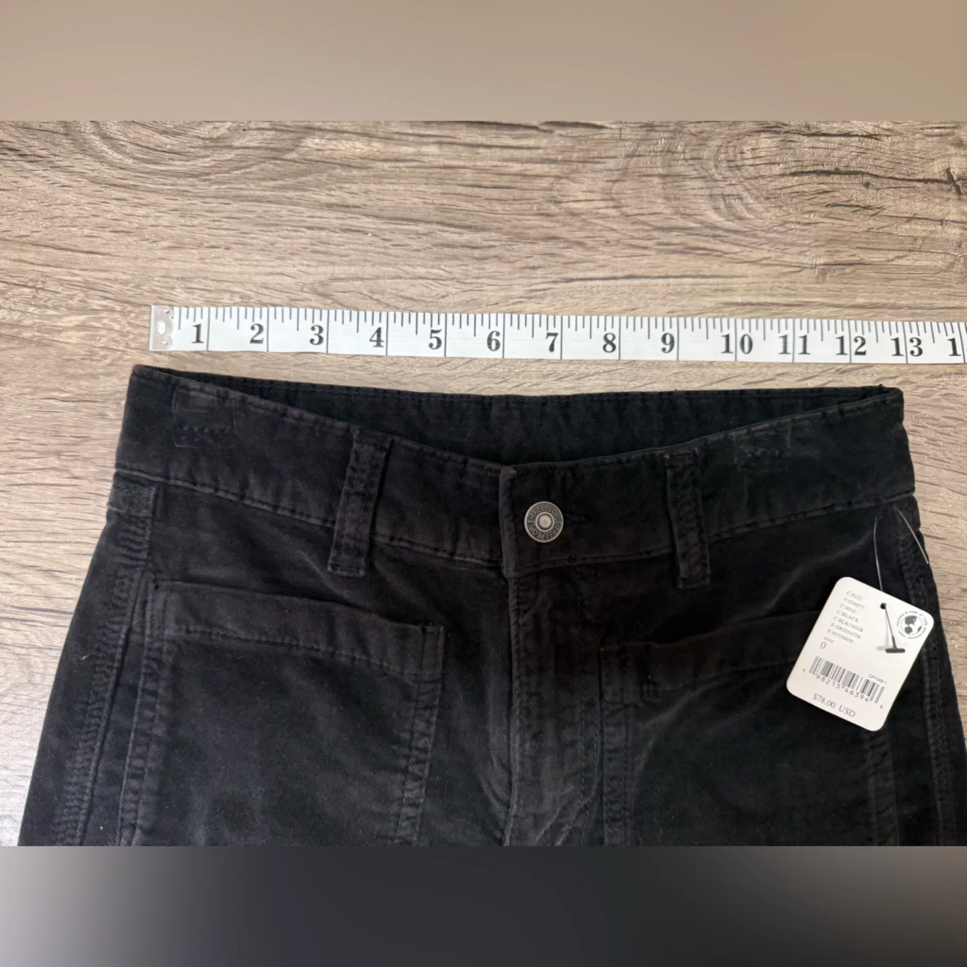 FREE PEOPLE HIGH TIME VELVET KICK FLARE PANTS - BLACK size 0 NWT - Image 7