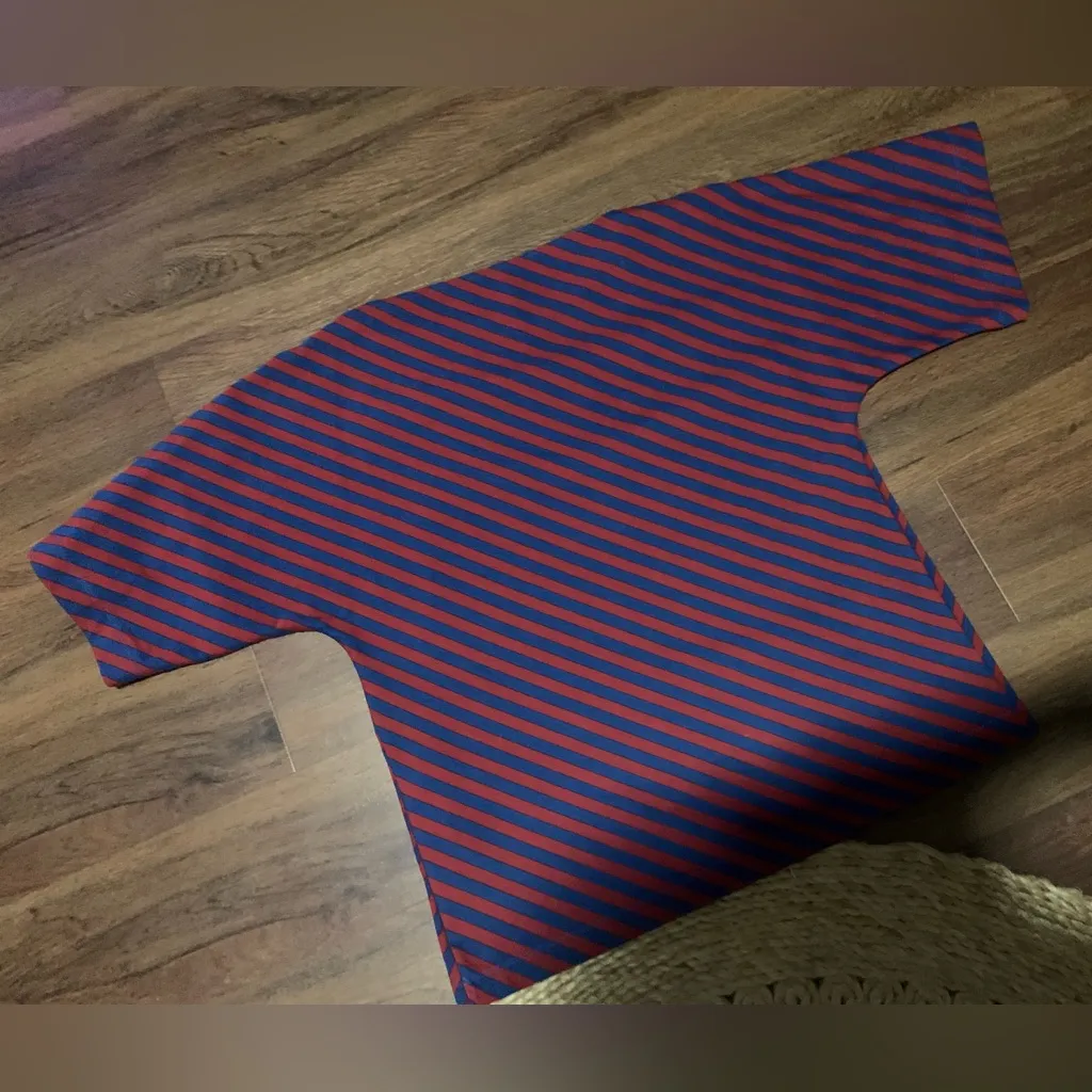 Tory Burch Logo-embroidered striped cotton-jersey T-shirt 258$ s NWOT oversized - Image 6