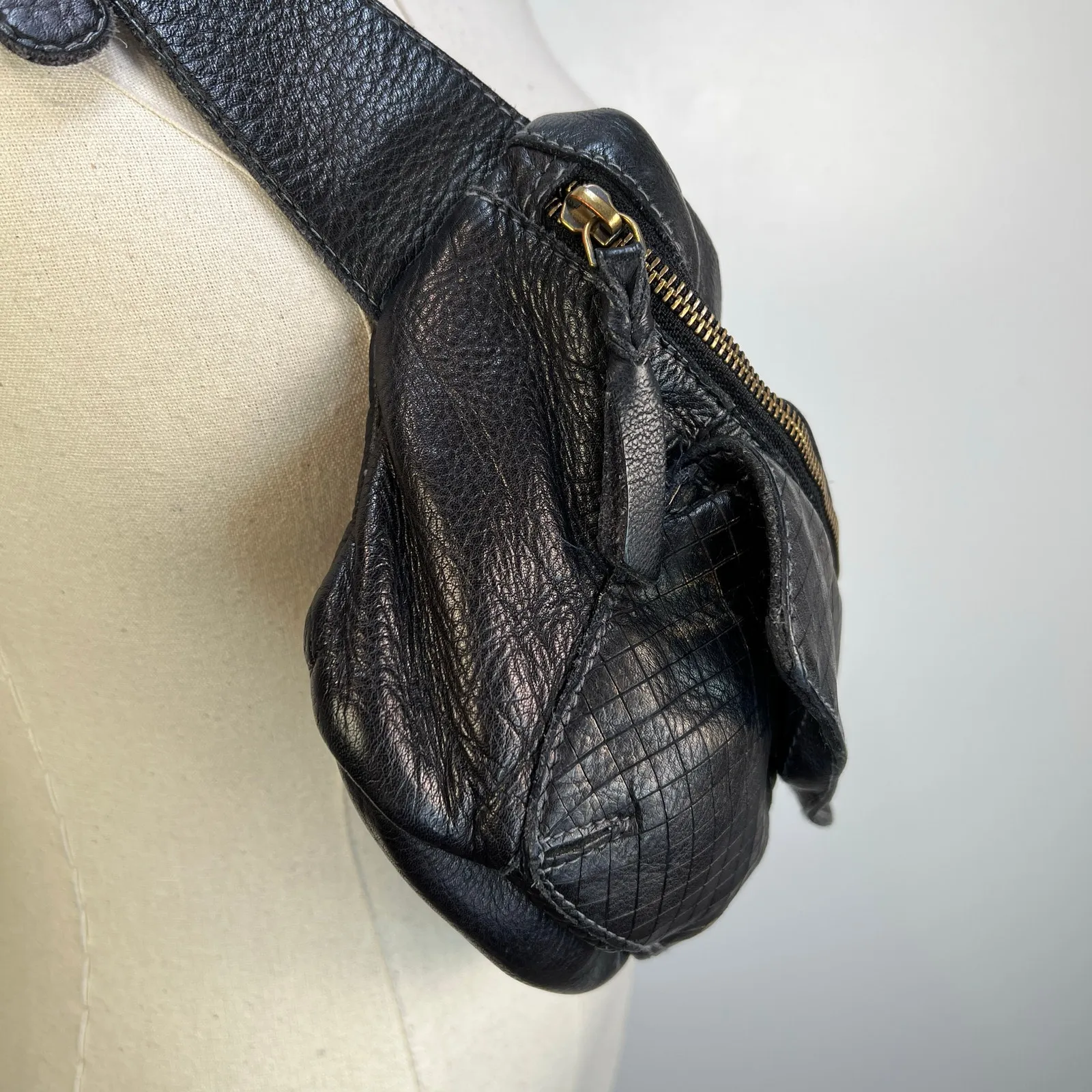 Free People Corrinne Leather Fanny Pack Belt Bag Black - Image 8