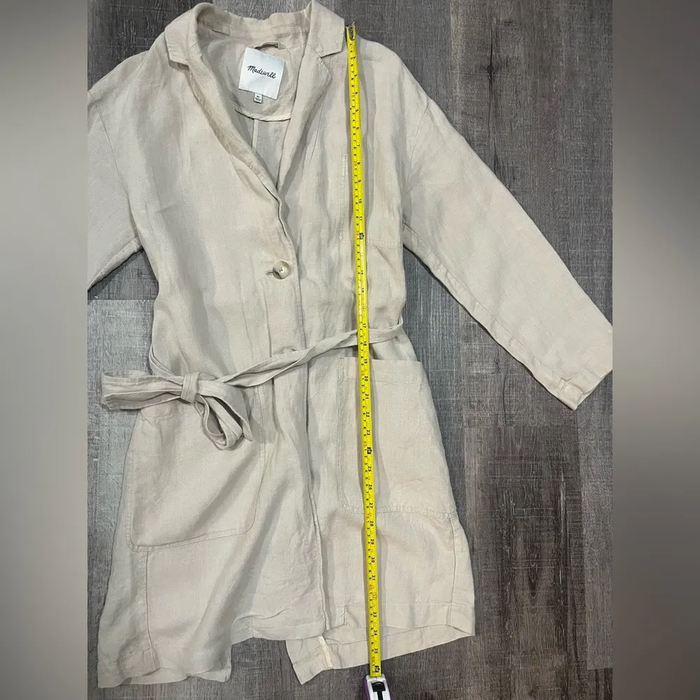 MADEWELL Linen Belted Long Blazer - Image 5
