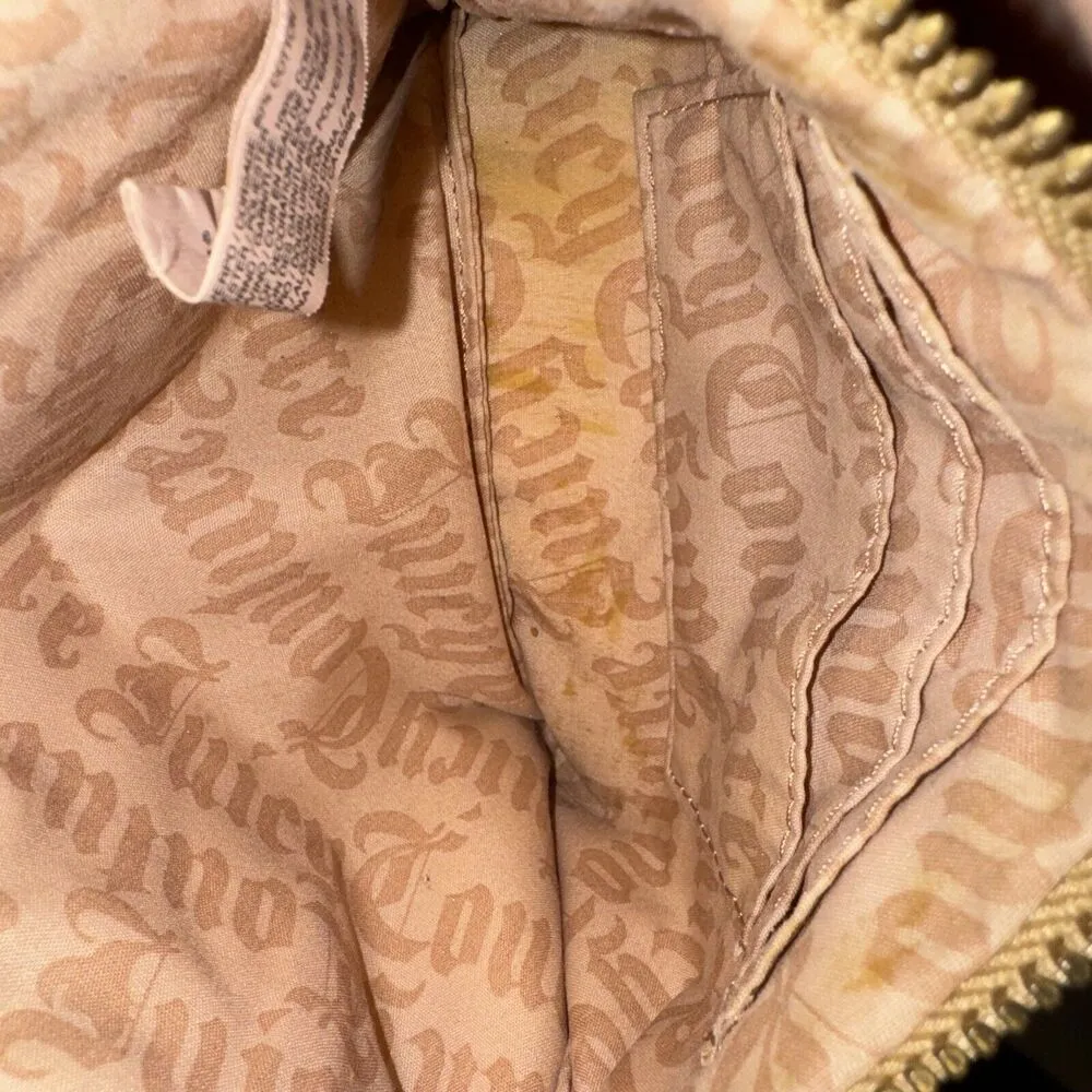 Y2K Juicy Couture Velvet Wristlet Handbag Wallet Pink Rose Gold Valentines Day - Image 8