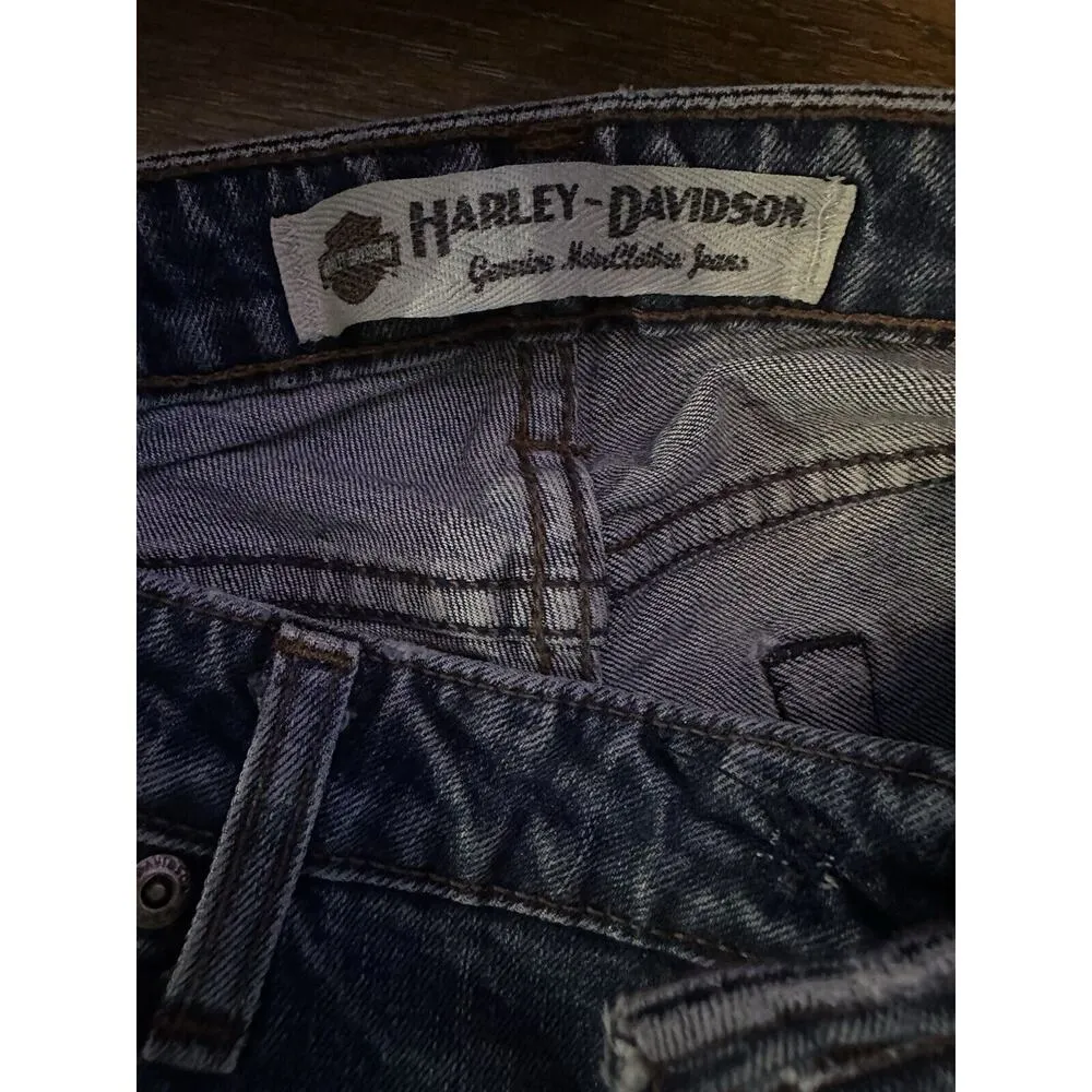 Harley Davidson MotorcycleJeans Blue Denim Women’s Size 4 Bootcut~Missing Button - Image 4