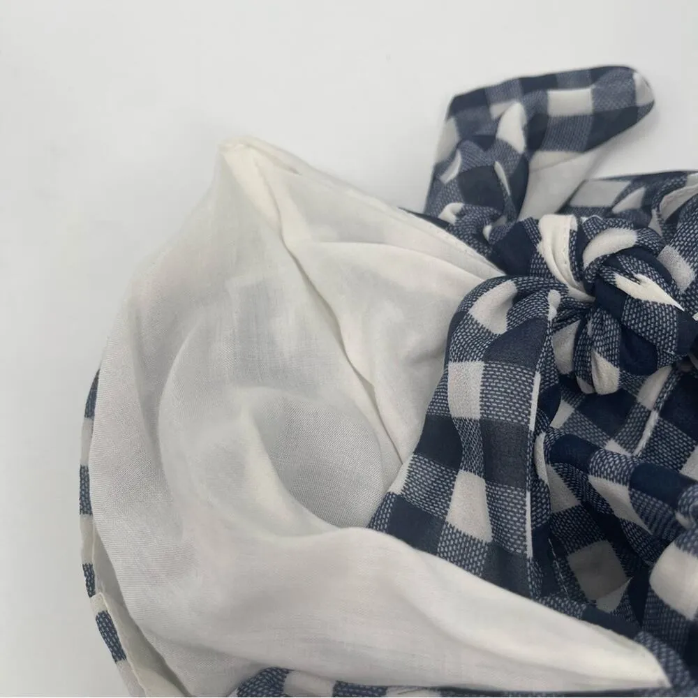 Skylar + Madison  Jumpsuit Size Small Gingham Navy White Cutout Tie Front Light - Image 12