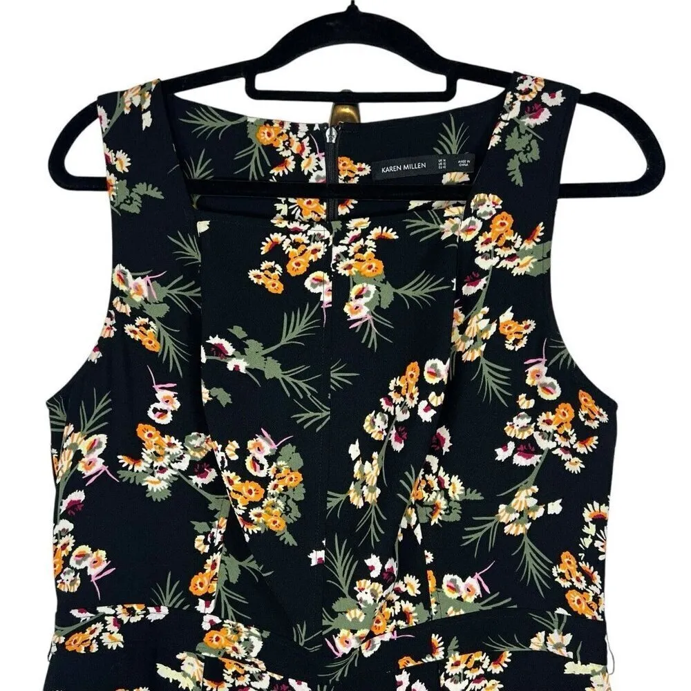 Karen Millen Daisy Floral Jumpsuit Sleeveless Square neck Women’s‎ Size 10 - Image 2
