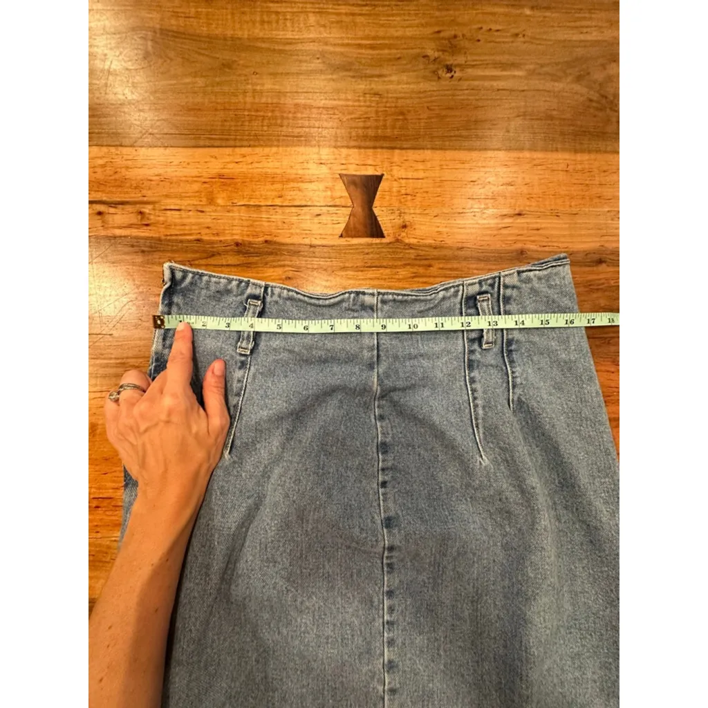 Women's St. John's Bay Blue Denim Maxi Skirt Size 14 - Image 8