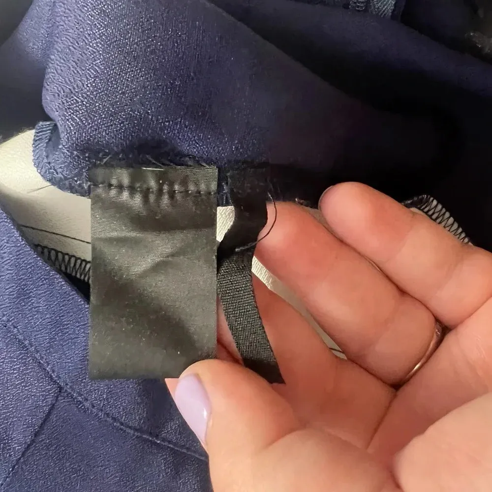 Reformation Side‎ Stripe Flared Pants in Navy Blue White Size US XS - Image 10