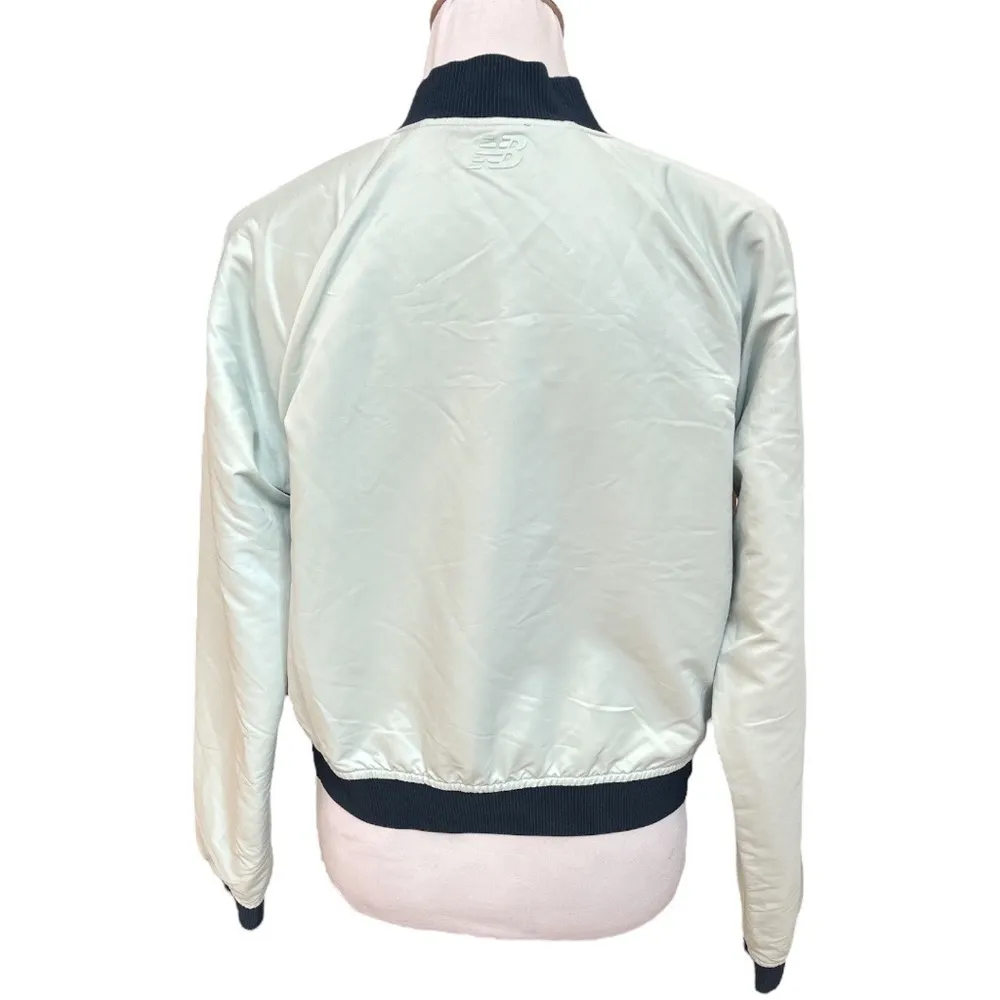 New Balance Heatloft Reversible Bomber Jacket Ocean Air Galaxy Navy Blue Medium - Image 3