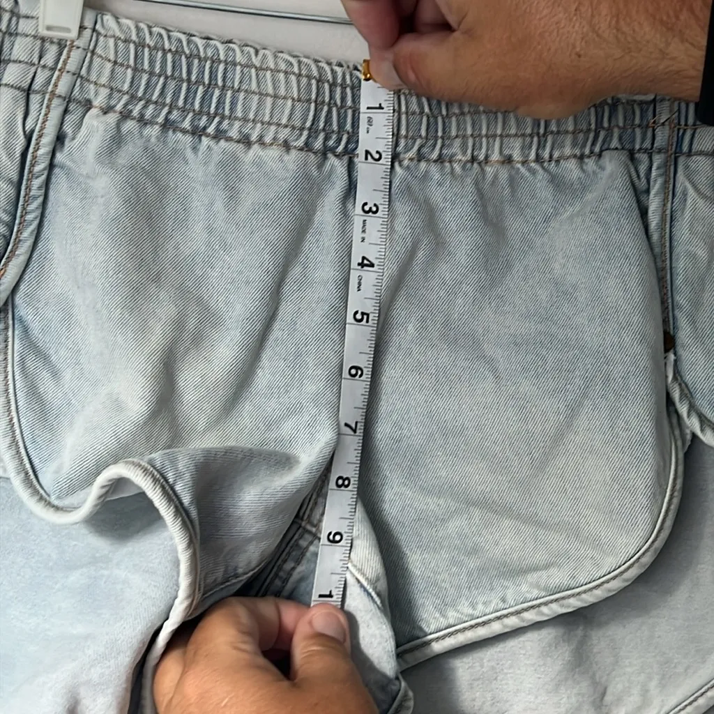 One Teaspoon Runner Elasticated Denim Shorts - Le Surf Light Gray Sz  S 🦋 - Image 7