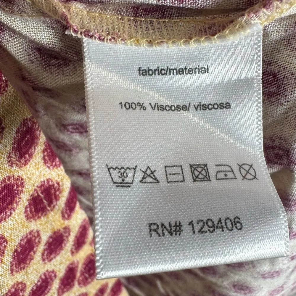 Lascana for Venus on or off shoulder ivory and wine berry print top size large - Image 8