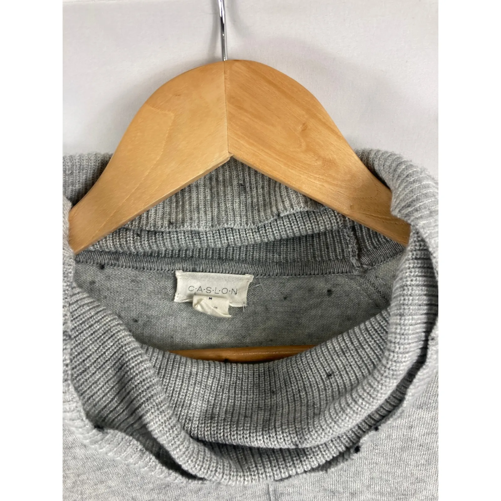 Caslon Mock Neck Lightweight Knit Grey Tunic sweater Size Medium - Image 2