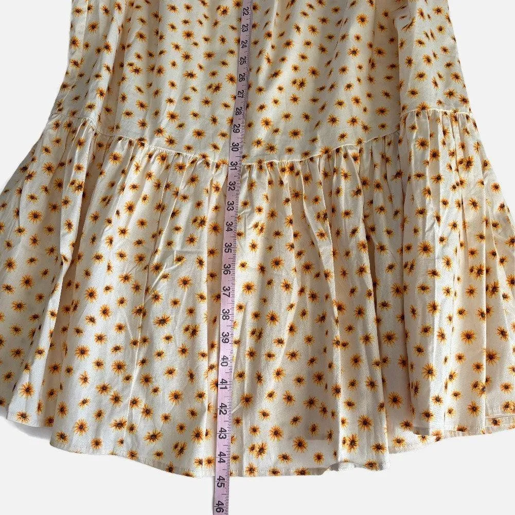 WeWoreWhat Ivory Ditsy Daises Boho Floral Smocked Midi Dress Women’s Size XS NWT - Image 7