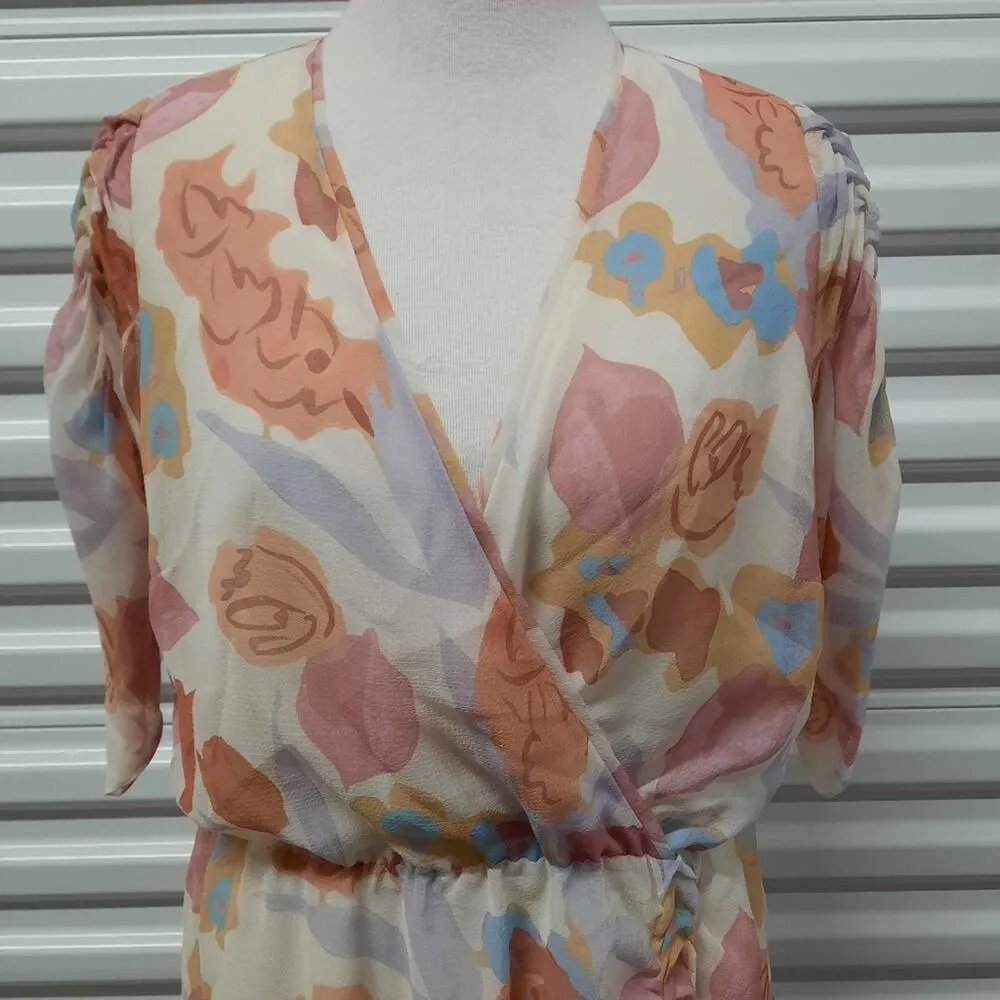 Ted Baker Juleah Dress Womens US Size 8 Floral Ruched Short Sleeve Minidress - Image 11