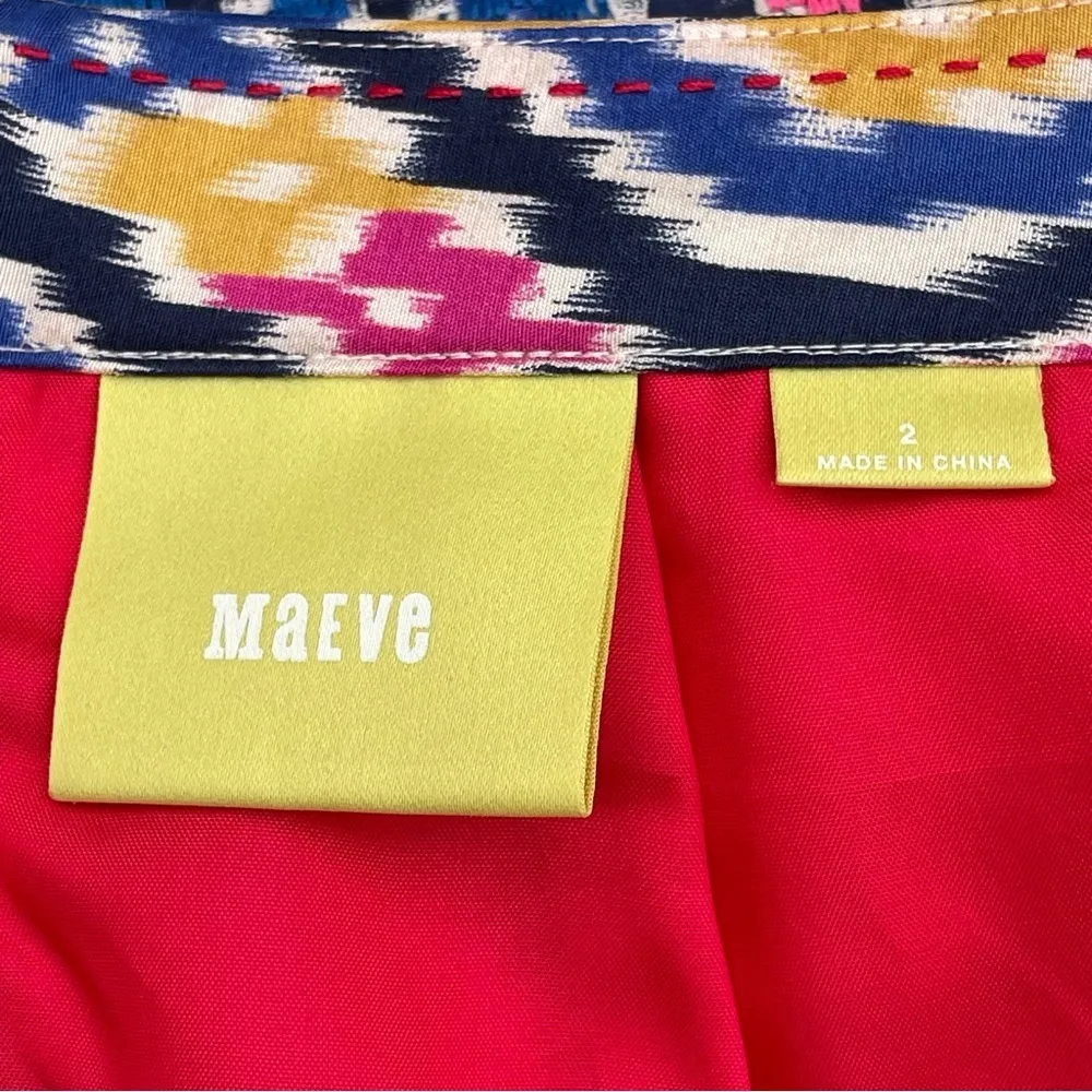 MAEVE Anthropologie Silk Pencil Skirt Womens Size 2 Pink Polka Dots Embroidered - Image 13