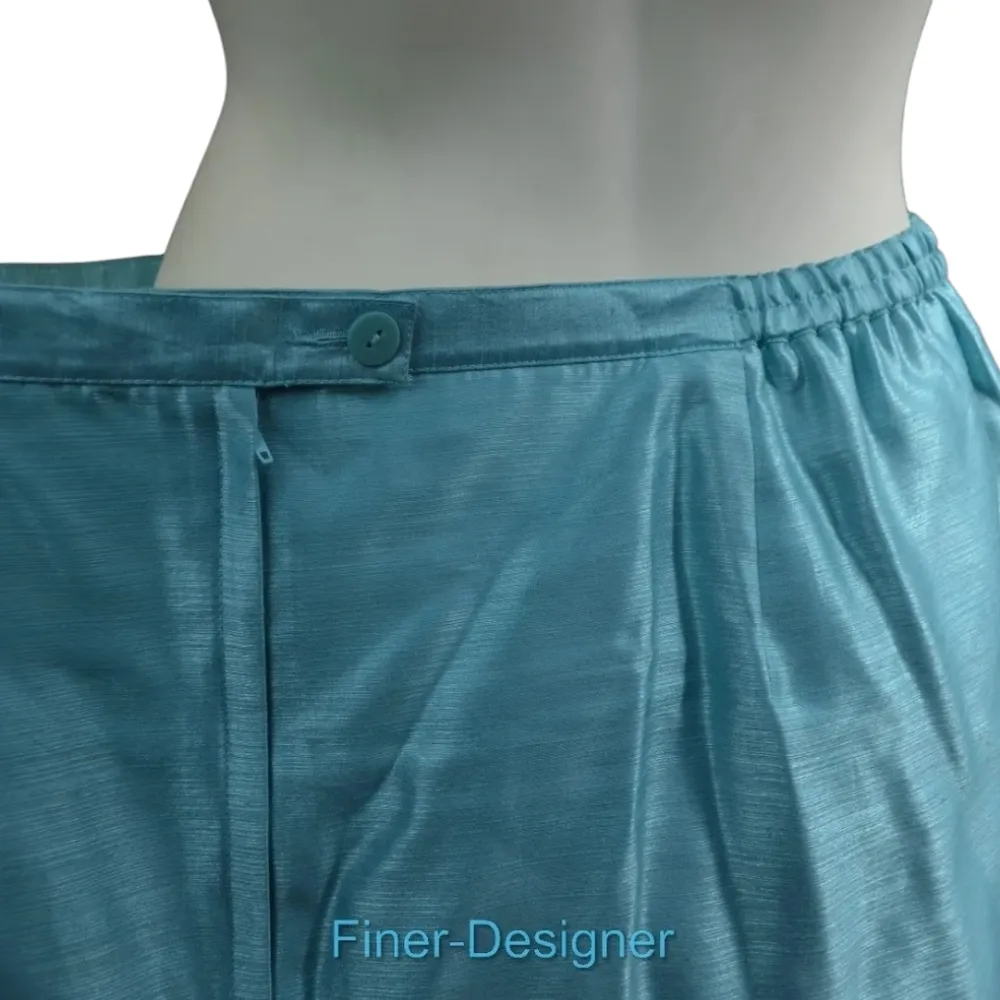 Womens 2 Piece Teal Rayon Blend Suit Blazer Size: 28W Skirt Size: 26W Size undefined - Image 6