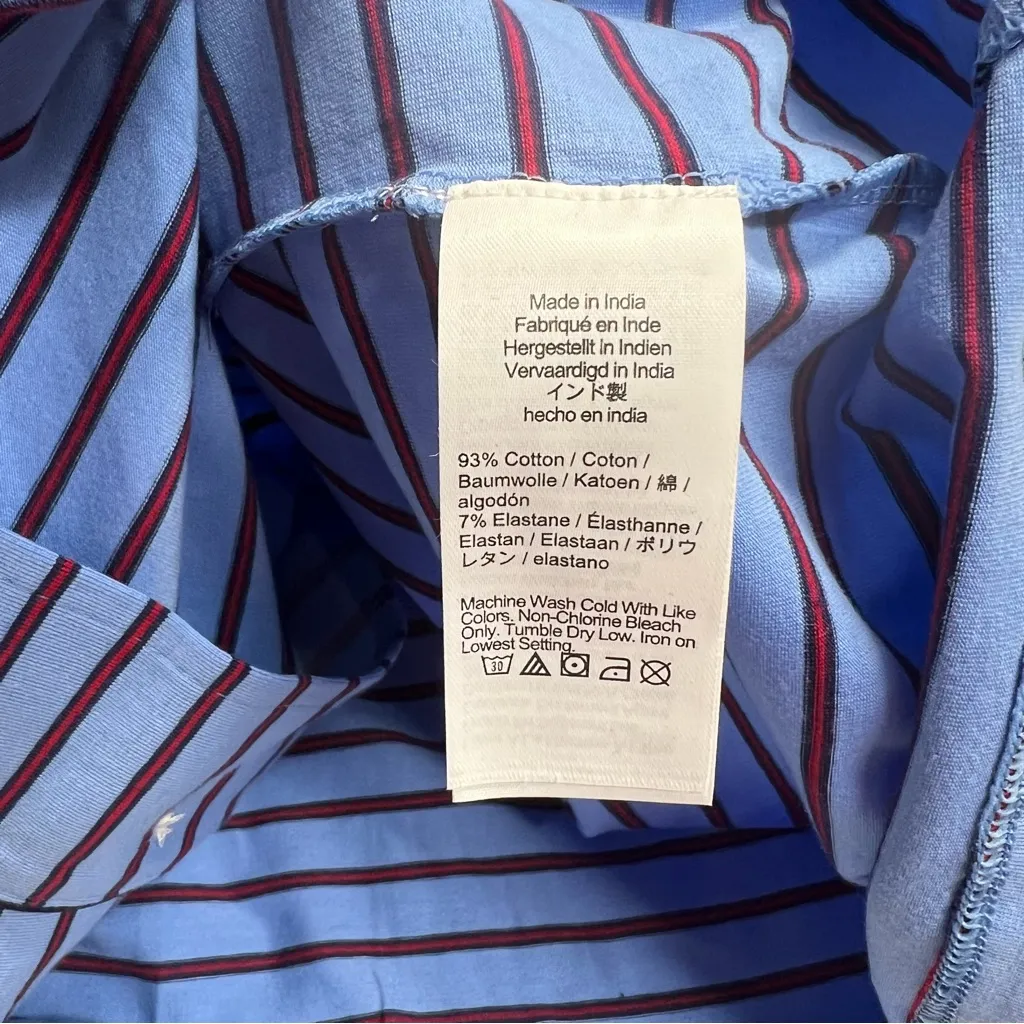 J. Crew Dreamy cotton-blend Pajama Pant Set in Blue Red Stripe Size XL NWT - Image 7