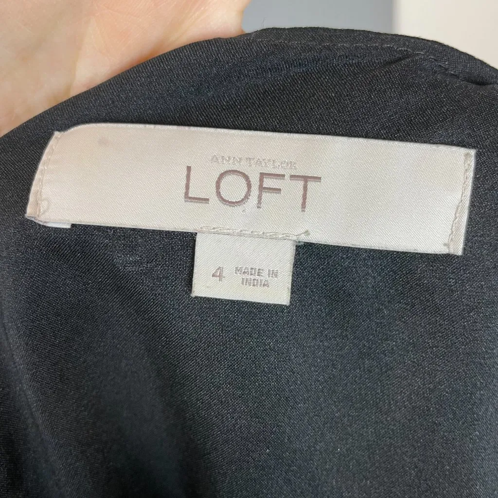 LOFT Dress Pleated‎ Black Green Hearts Mini Size 4 Cap Sleeves Valentine's Day - Image 12