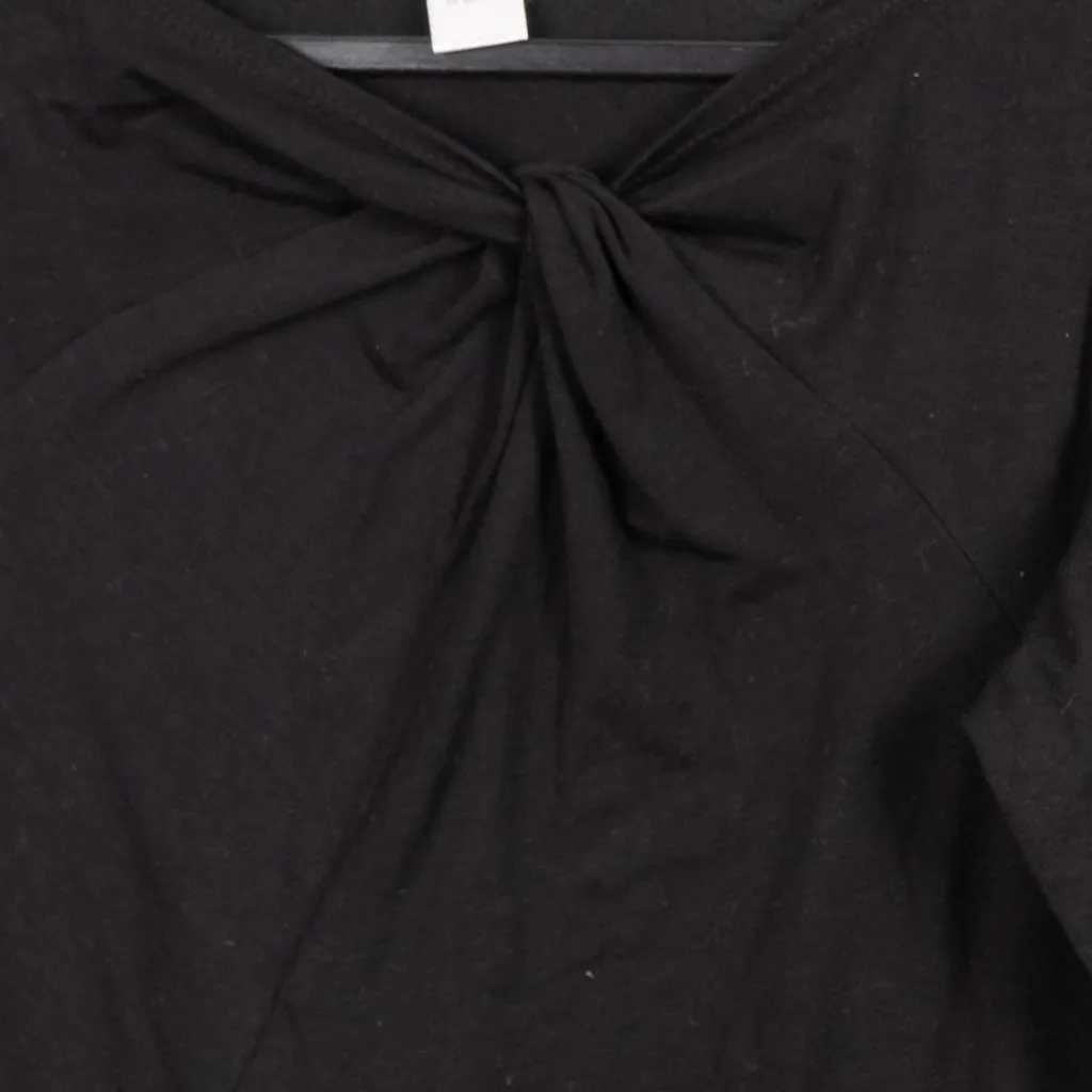 Alexis Avery Knotted Twist Shirt M VTG Y2K Black Long Sleeve Blouse Stretch Size M - Image 3