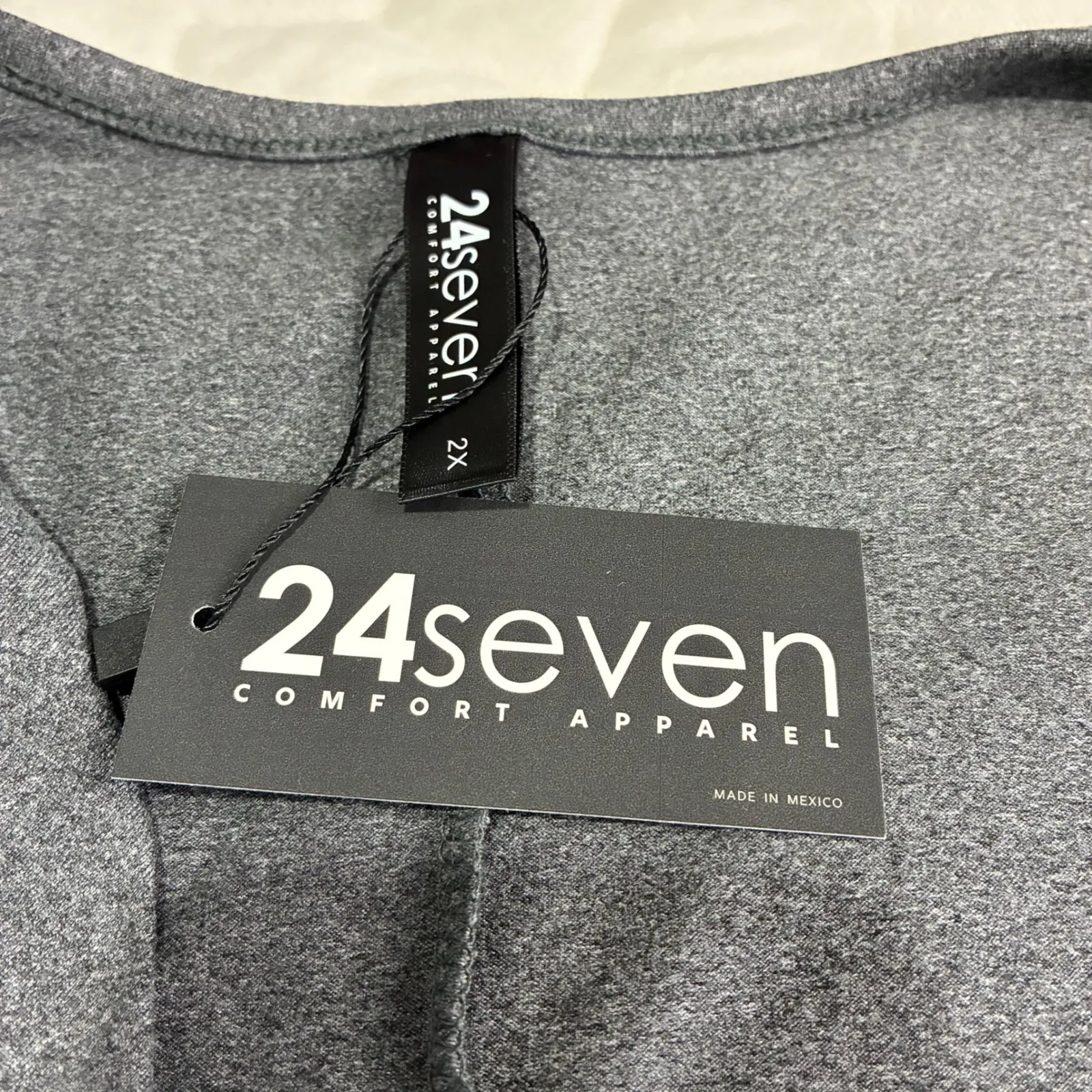 NWT 24seven Comfort Apparel Womens 2X Gray Twist Front Midi Dress NWT Plus Size - Image 3