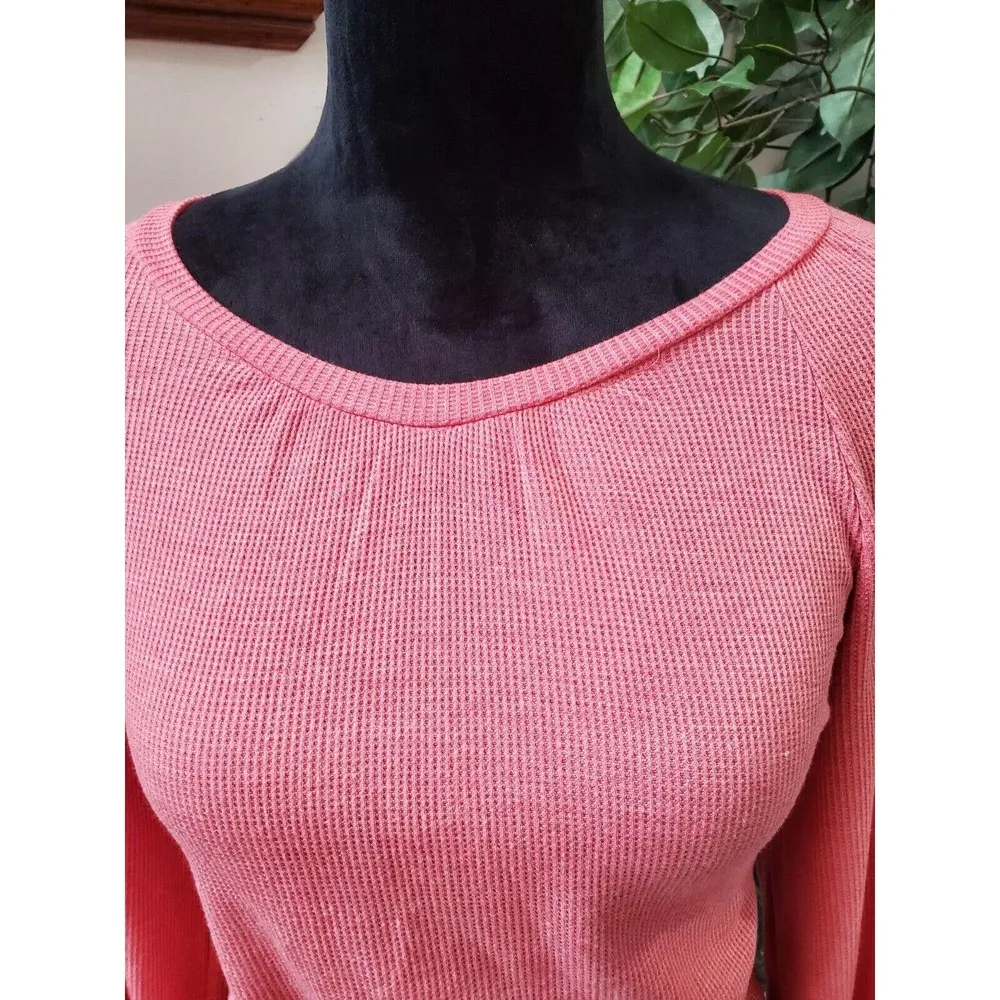 Collective Concepts Women's Pink Round Neck Long Sleeve Knee Length Dress Medium - Image 2