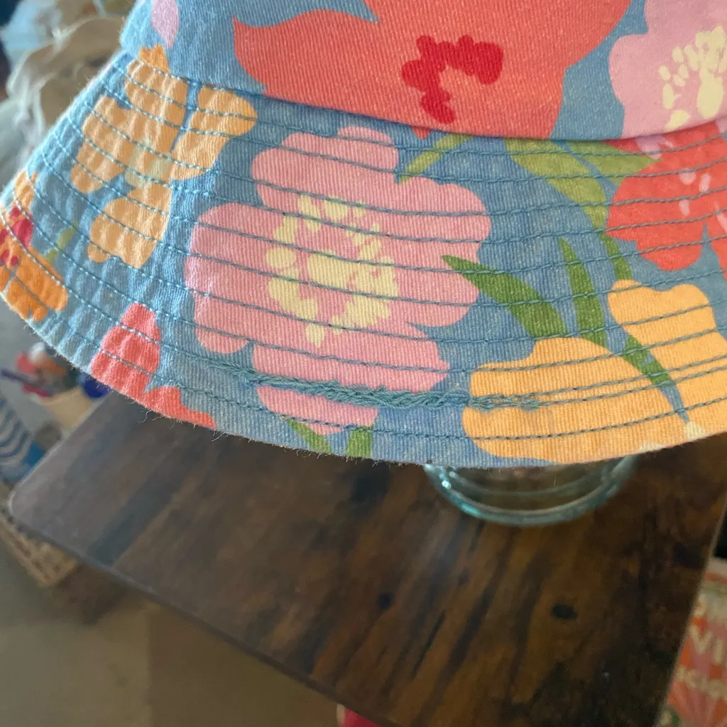 Billabong Still Single Floral Bucket Hat Cotton Vacation 90s style Beach Day - Image 7