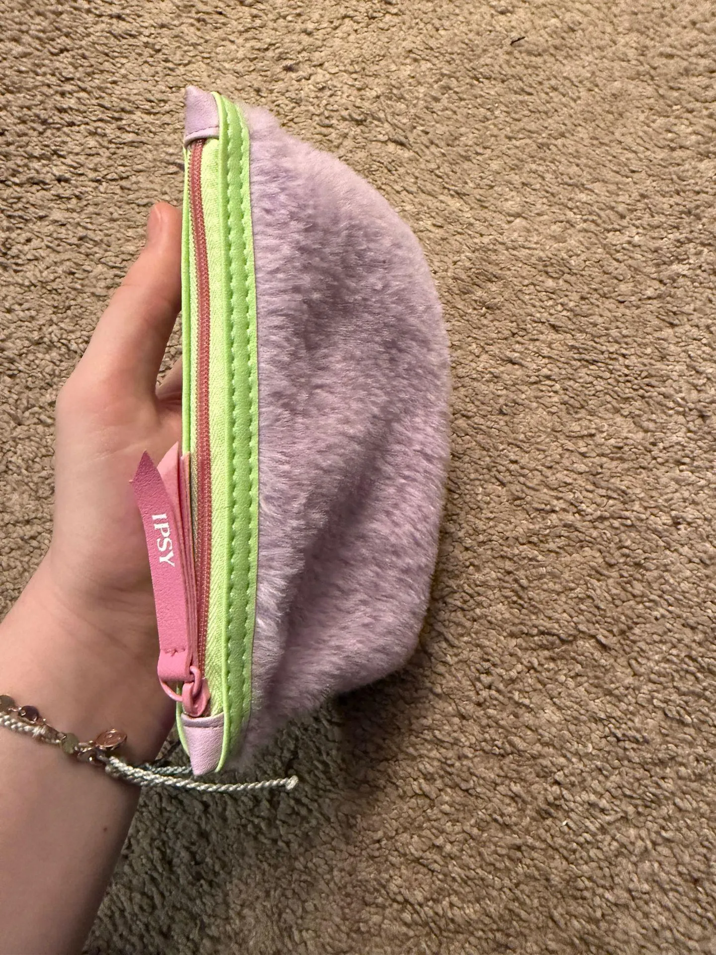 Fuzzy Purple Makeup Bag - Image 4