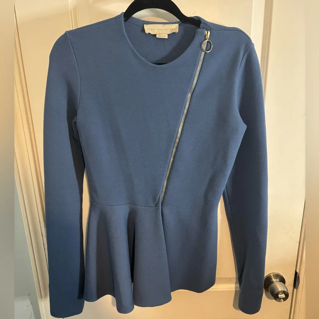 Stella McCartney Blue Peplum Zipper jacket size IT 42 US 6 EUC - Image 2