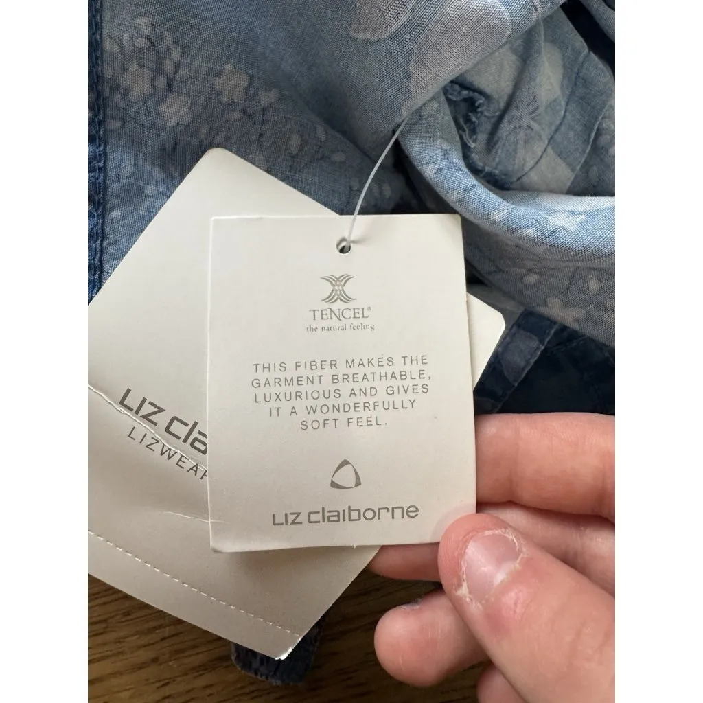 Women Liz Claiborne 16 Floral Button Down Shirt Tencel Summer Spring NWT - Image 14