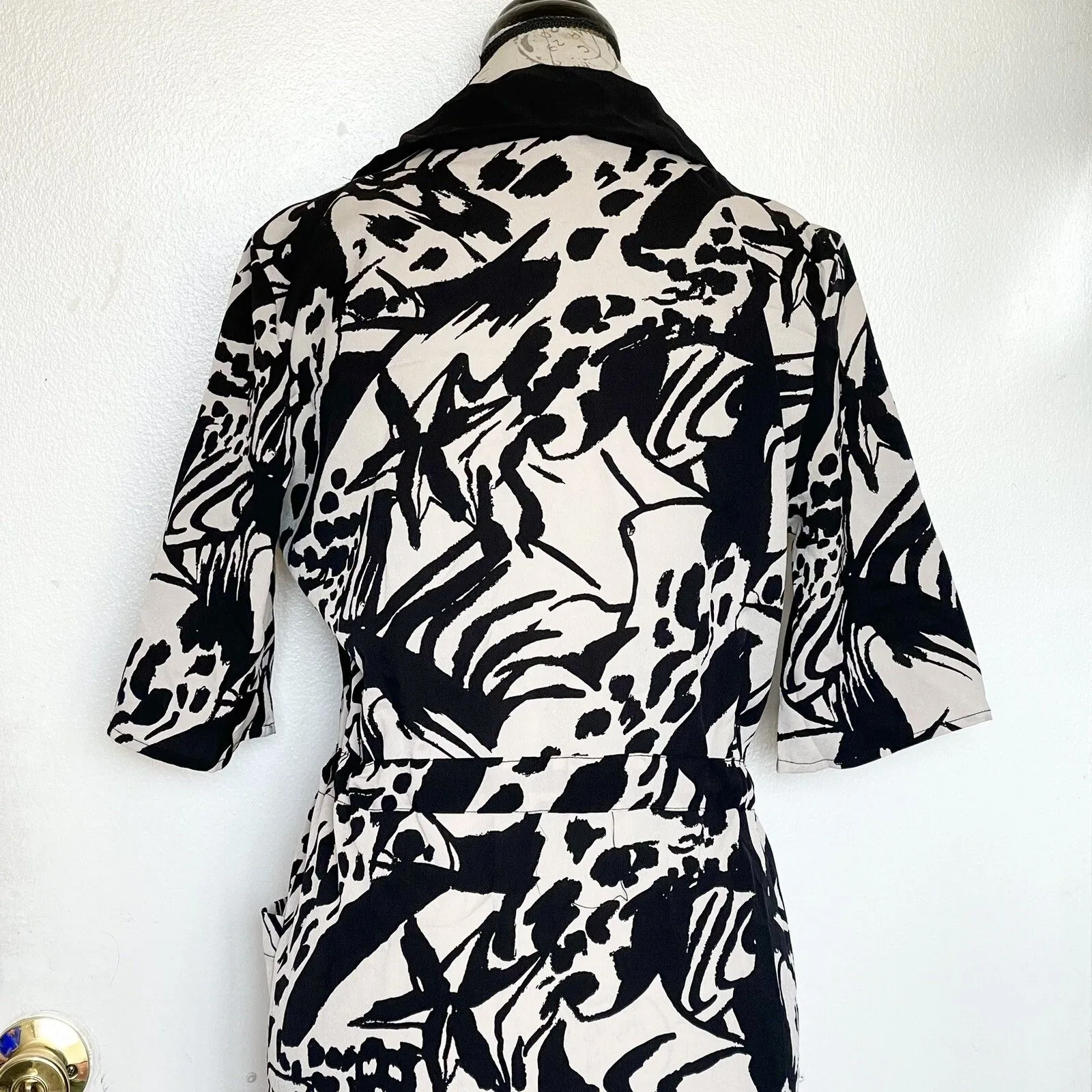 TopShop Womens Dress Sz 4 Midi Safari Vibes Cocktail Night Out Neutral Earthy - Image 5