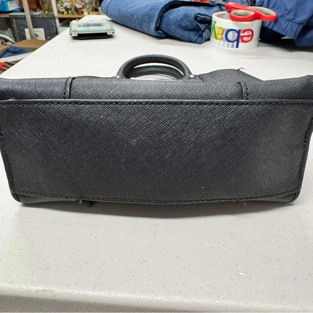 Rebecca Minkoff Black Leather Mini Handbag Tote Purse Classic Small Preppy - Image 3