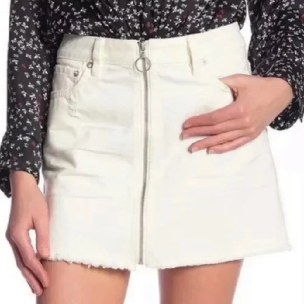 Free People White Jean Skirt - Image 2