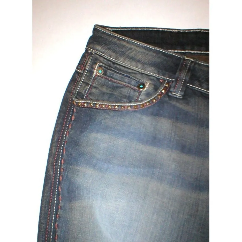 NWT $248 Womens Jeans Antik Denim 31 32 X 32 Designer Studs Gray Skinny New USA - Image 5