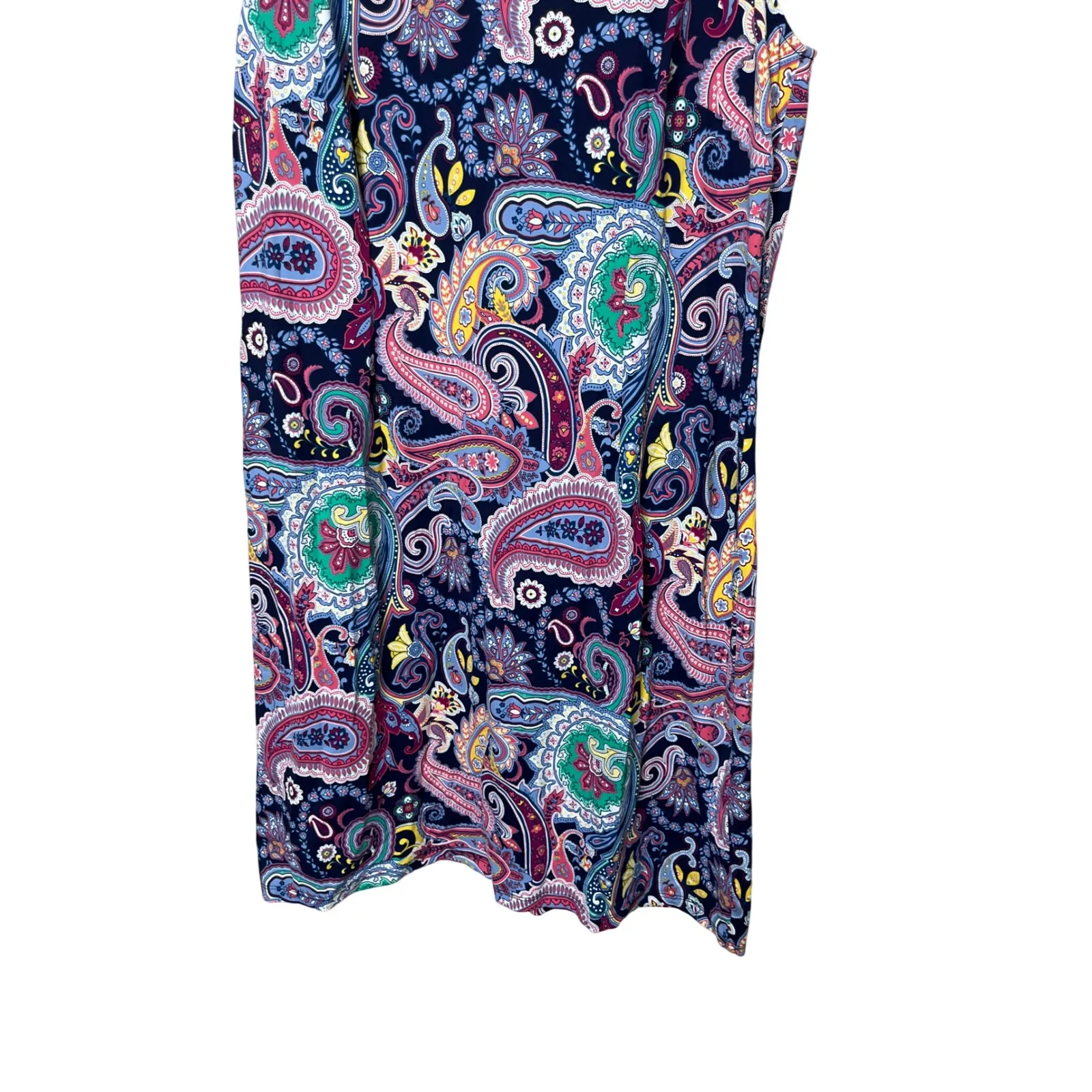 Talbots‎ Petite Large Paisley Print Sleeveless Shift Dress Colorful - Image 3