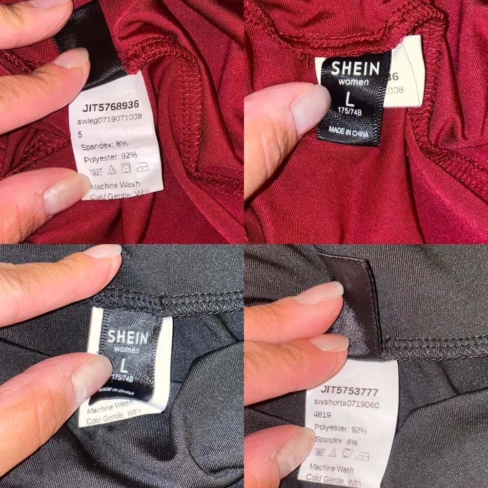 SHEIN High Waist Solid Cycling Shorts size Large, 2 pairs, Black & Burgundy - Image 10