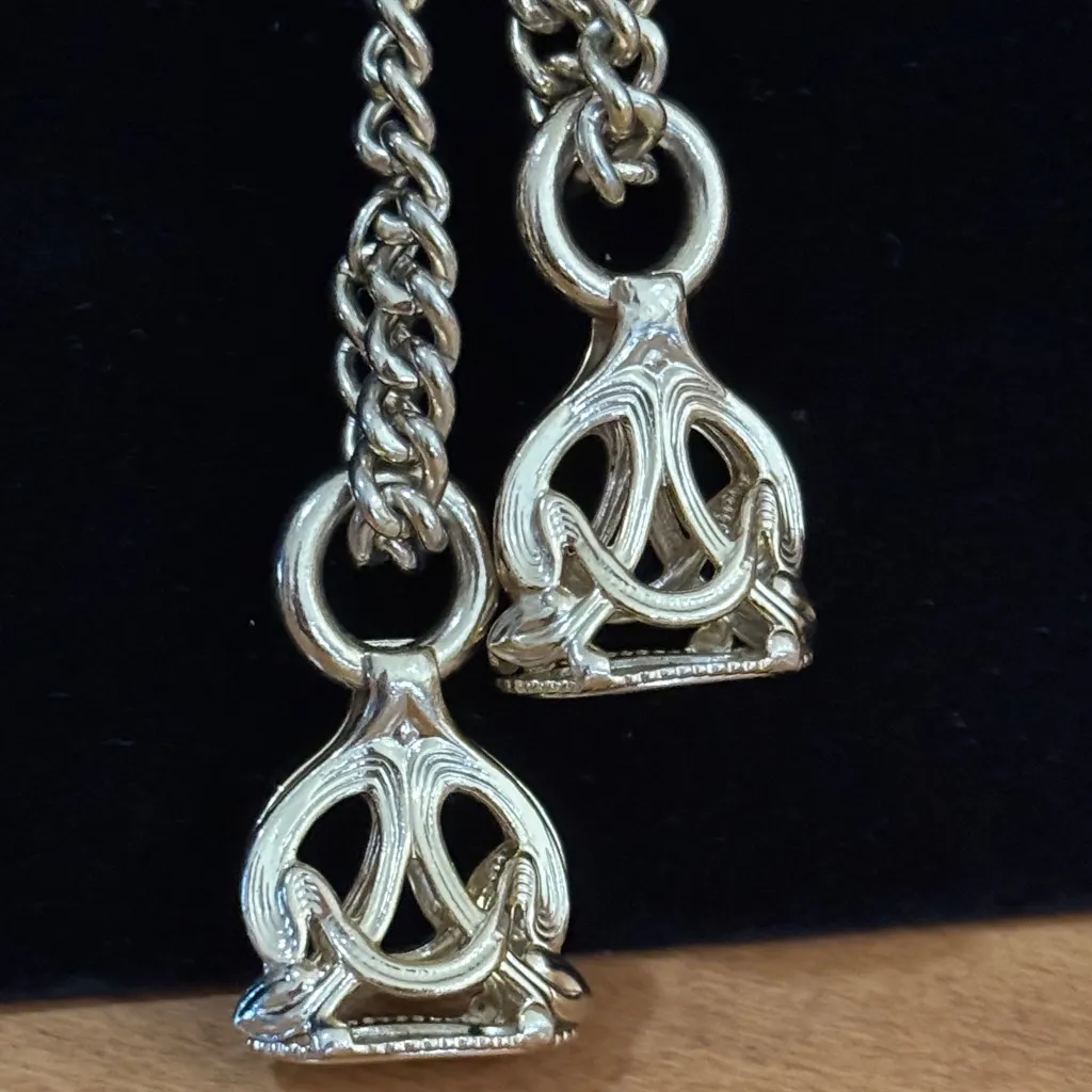 Vintage gold tone lariat cuban link necklace - Image 5