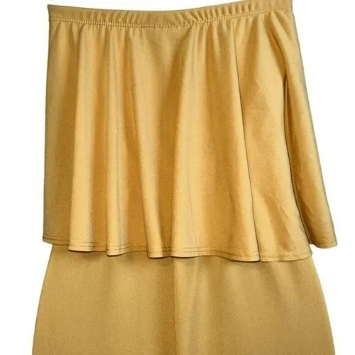 POLLY & ESTHER Strapless Draped‎ Top Mustard Wide Leg Jumpsuit  NWOT Size XL - Image 6