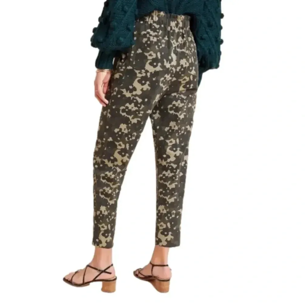 NWT Anthropologie Amadi camo pants xs floral green camouflage pants 100% cotton - Image 13