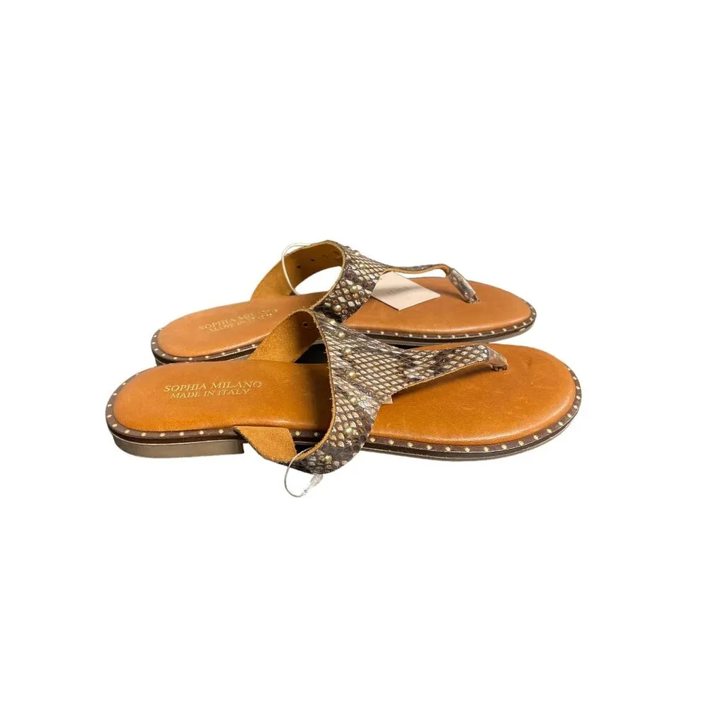 Sophia Milano Women's Snakeskin like Shoes/ Thong Sandals Size 8 SKU 1822 - Image 2
