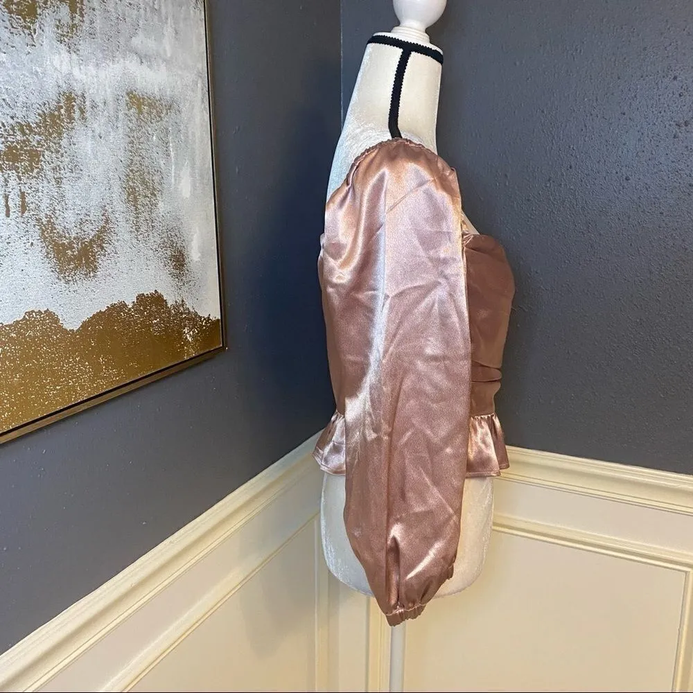 MAJORELLE Julia Satin Crop Top - Image 6