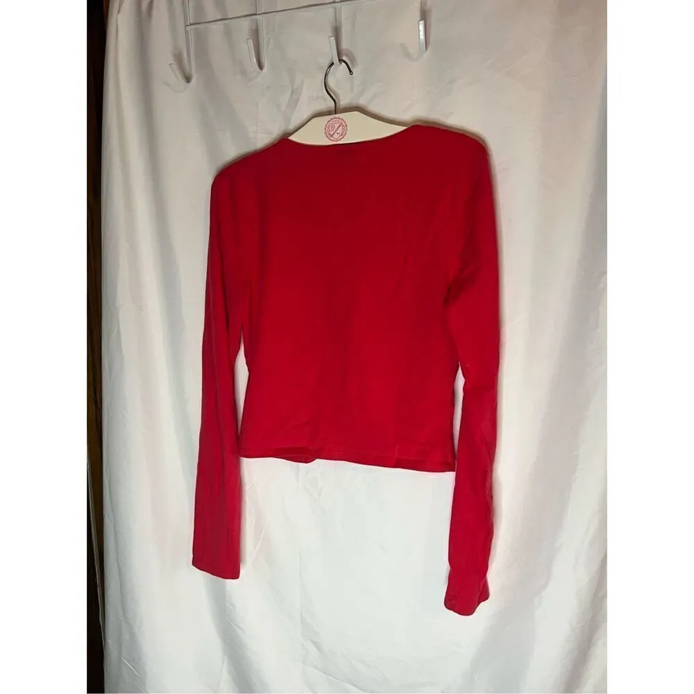 Wild Fable Red Long Sleeve Cropped Top Woman’s Size Medium - Image 6