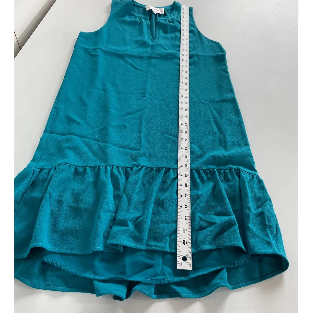 Charles Henry Dress Womens Medium Petite Blue Tiered Hem High Low Shift Mini - Image 7