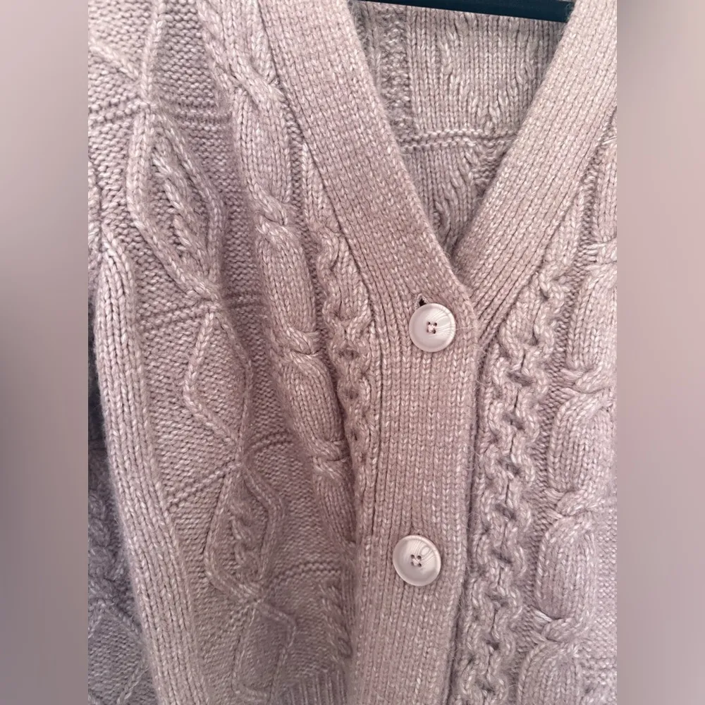 Z Supply Ryleigh Cable Knit Cardigan Dusty Rose Pink Sweater Size Small - Image 6