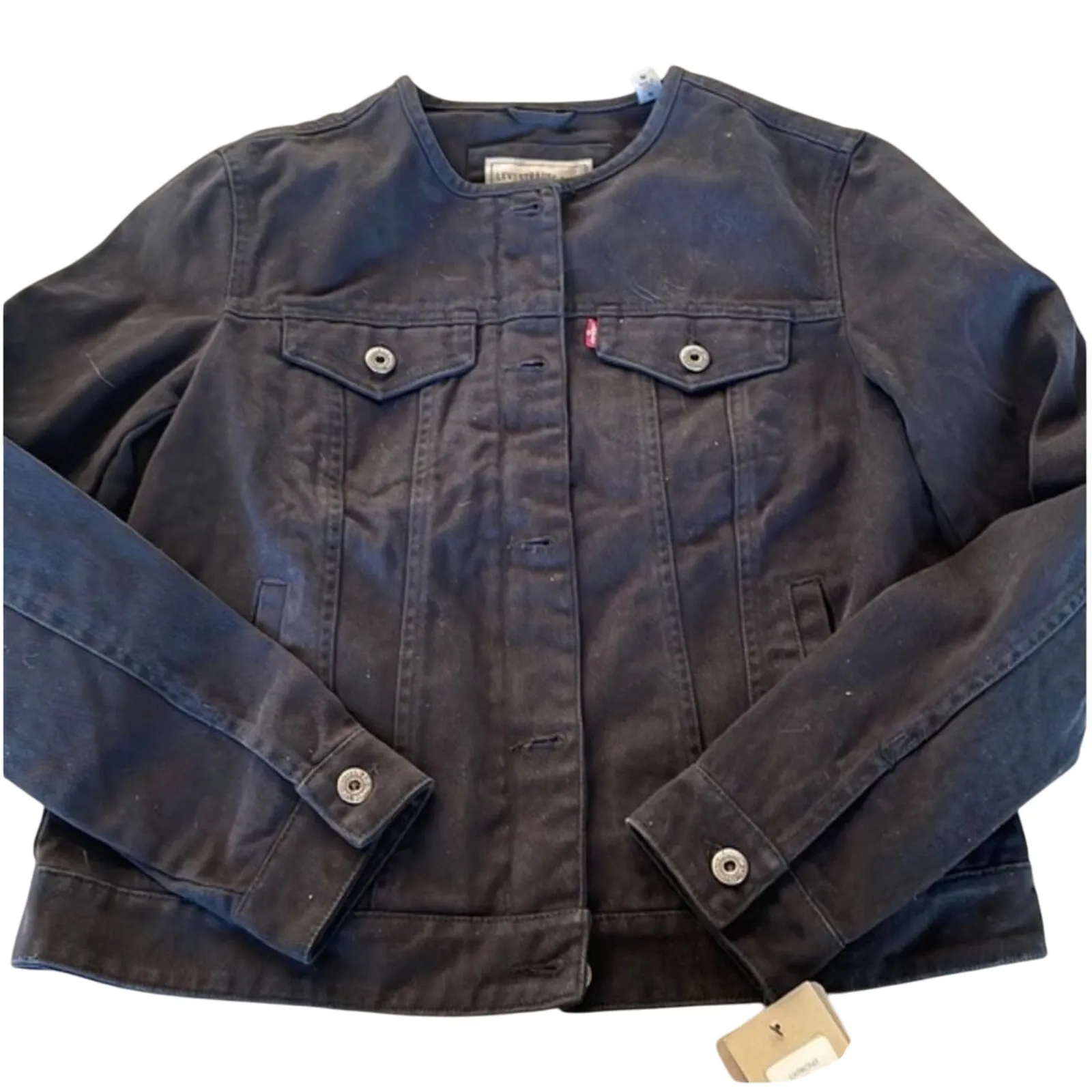 LEVI’S Cotton Collarless Denim Jacket, Size Small, New with Tag MSRP $150 - Image 3