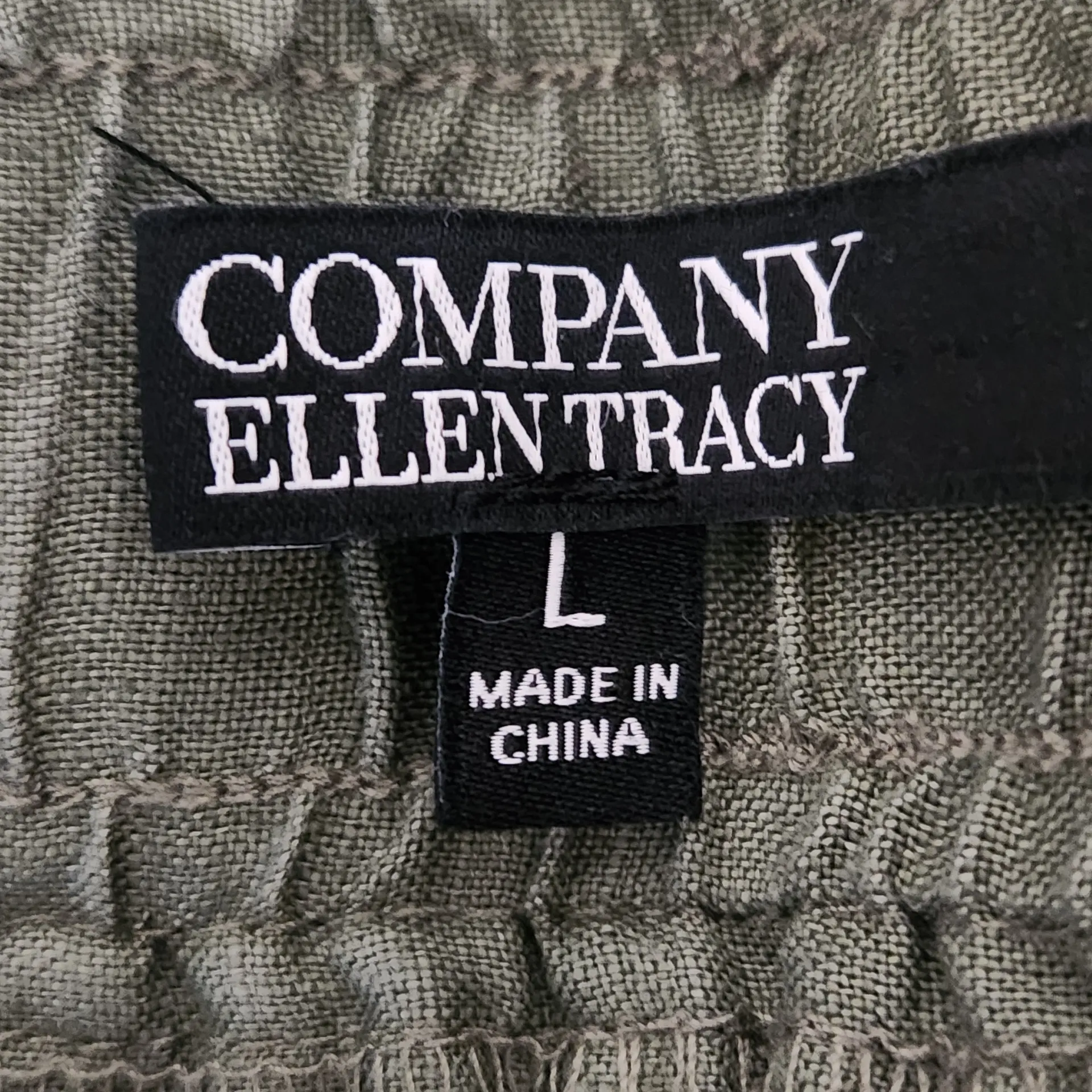 Company by Ellen Tracy Olive Green Linen Shorts Size Large Linen Pull-on Shorts - Image 6