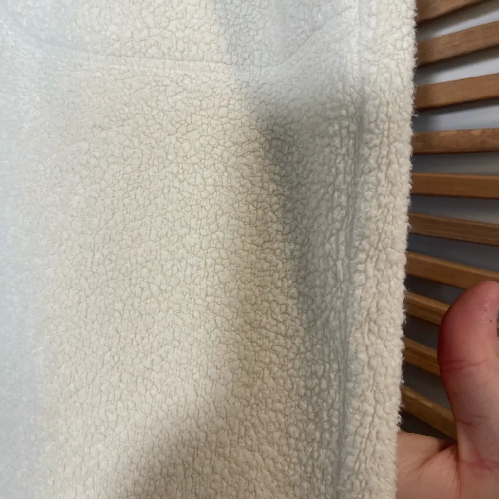 Sundry Faux Sherpa Patch Pant Joggers Cozy Ecru Loungewear Small - Image 12