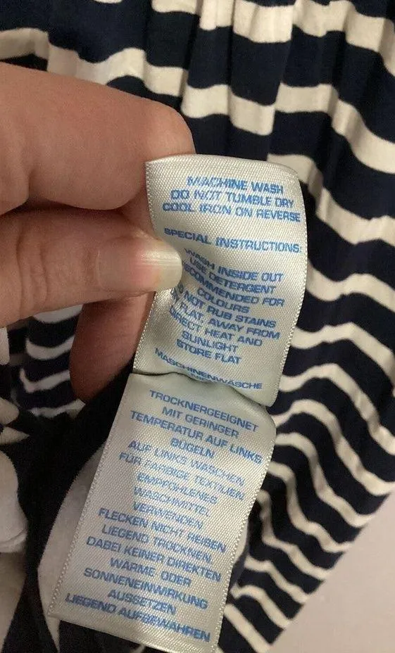 Boden Blue White Striped Empire Waist Jersey Maxi Dress size 2P - Image 7