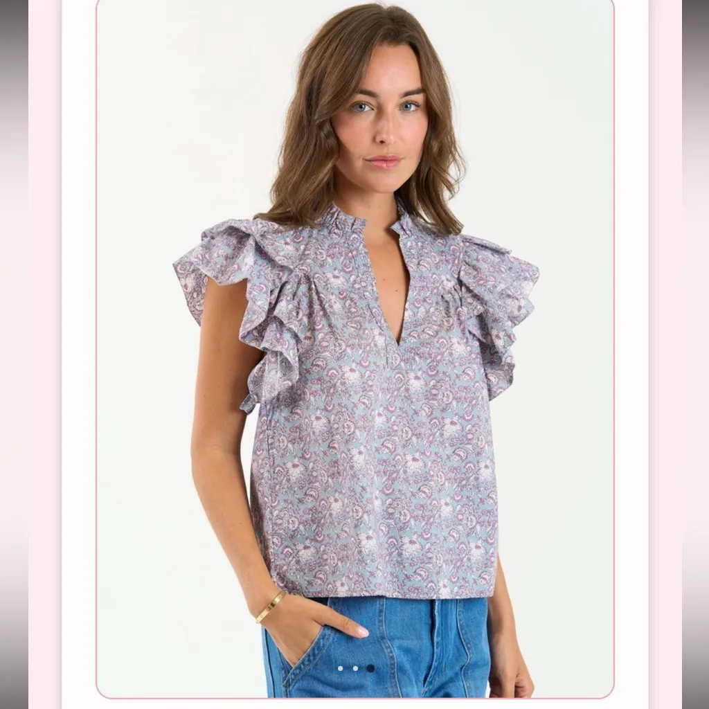 SUNDAYS opal shirt indigo‎ rose small - Image 3